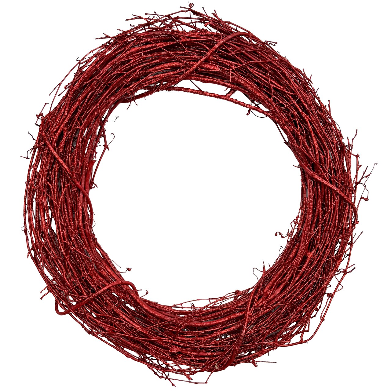 Kraft Lane: 18" Painted Grapevine Wreath - Glitter Red - DIY Craft Projects, Handcrafted, In-Outdoor Decoration, Behr Paint, Seasonal-Holiday-Home